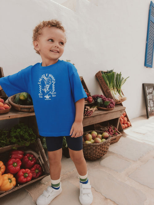 Cobalt Blue Short Sleeve T-Shirt and Cycling Shorts Set (3mths-7yrs)