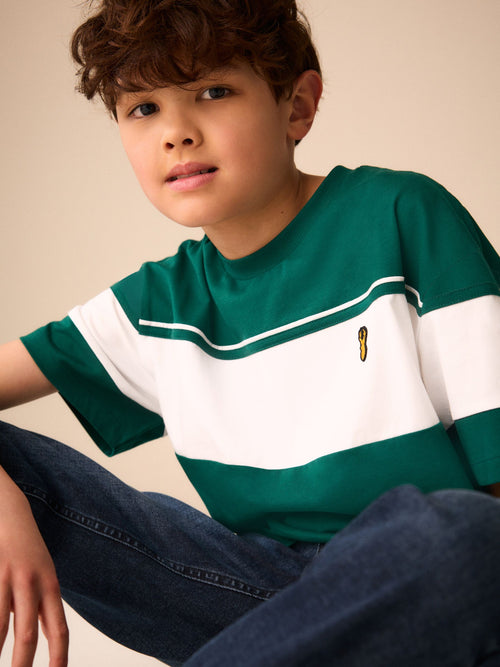 Green/White Colourblock Short Sleeve T-Shirt (3-16yrs)