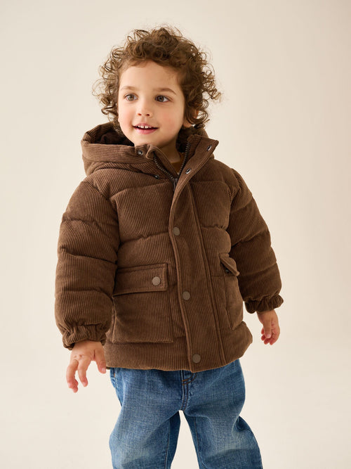 Chocolate Brown Cord Padded Coat (6mths-7yrs)