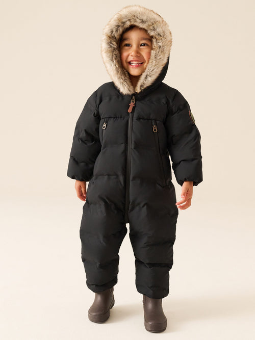 Black Waterproof Padded Snowsuit (3mths-7yrs)