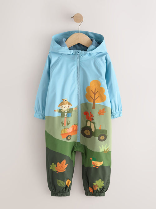 Farm Scene Waterproof Fleece Lined Puddlesuit (3mths-7yrs)