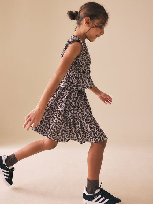 Animal Print Top And Skirt Set (3-16yrs)